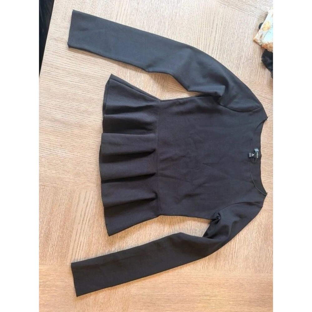 Aqua Ponte Peplum top black size Small